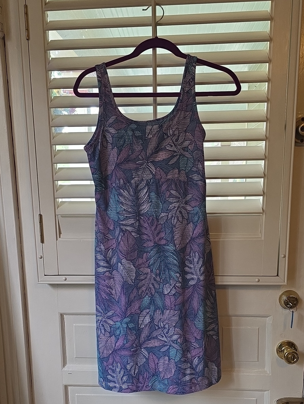 Omni Freeze Mini Dress in Purple and Teal